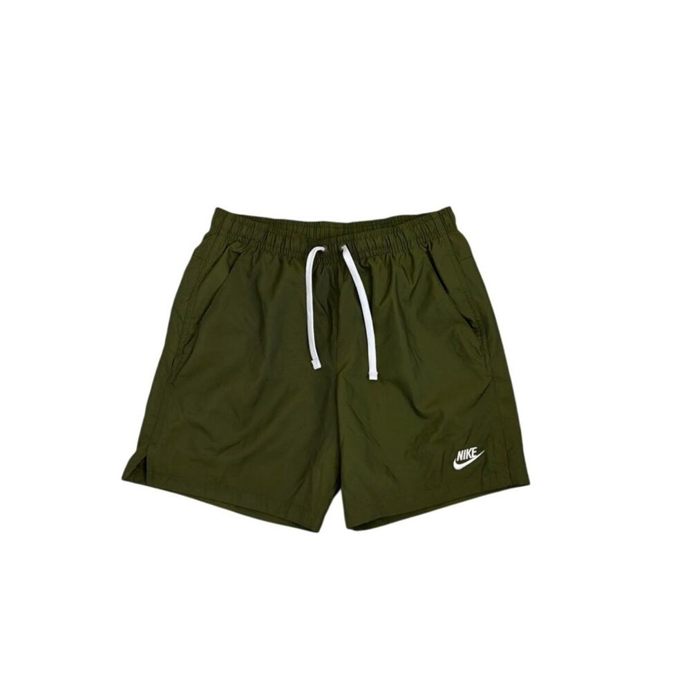 Nike Sportswear Woven Lined Athletic Olive Green Drawstring Shorts Men's Small